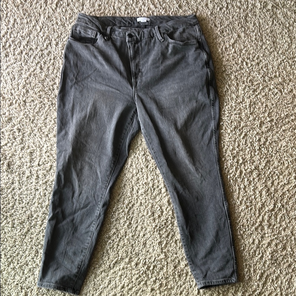 Good American Gray High-Waist Jeans